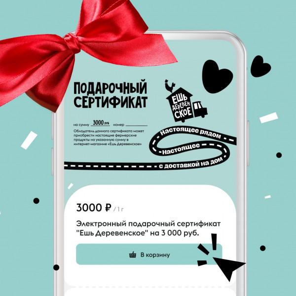 Электронный подарочный сертификат на 3 000 руб. Электронный подарочный сертификат на 3 000 руб.