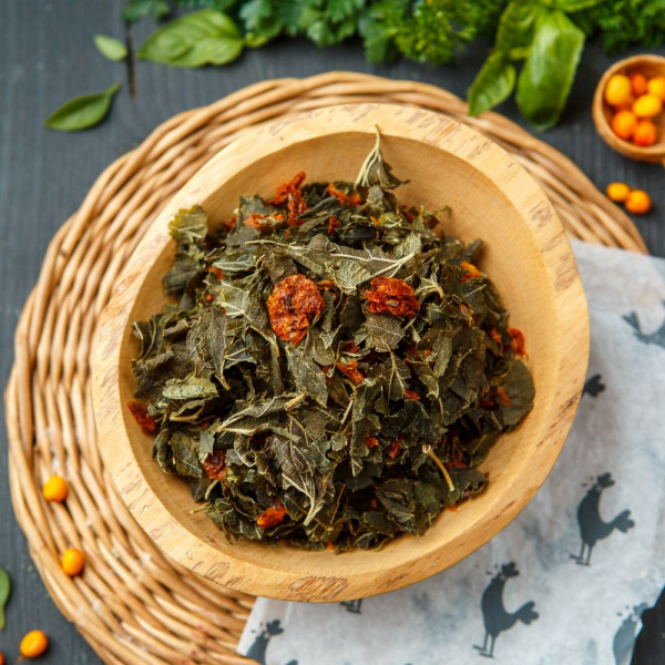 % Чай листовой смородиновый с рваной облепихой