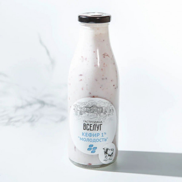 Кефир «Молодость» с клюквой, без сахара 1%
